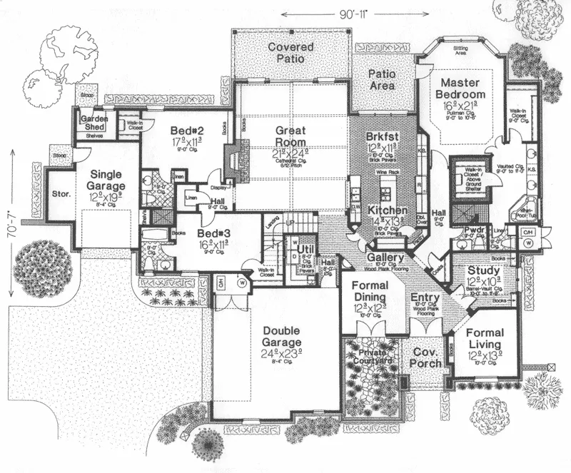 Traditional House Plan First Floor - Wellfleet Manor European Home 036D-0155 - Shop House Plans and More