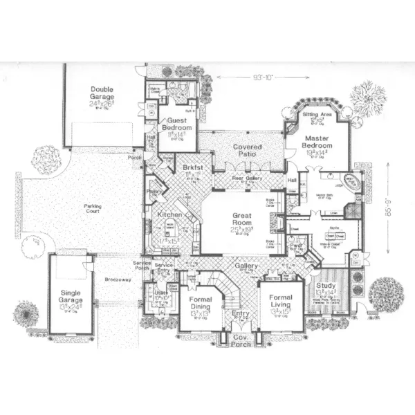 European House Plan First Floor - Stefano Luxury European Home 036D-0156 - Shop House Plans and More