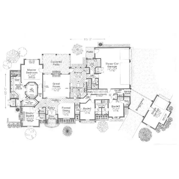 Traditional House Plan First Floor - Tallard Luxury European Home 036D-0160 - Shop House Plans and More