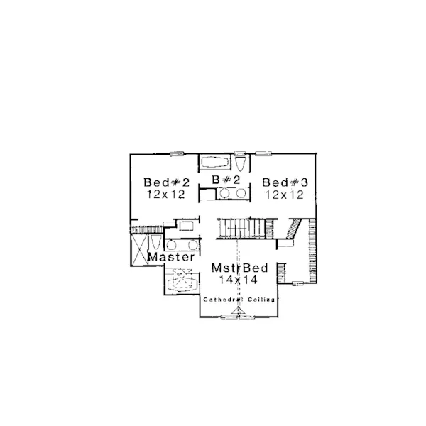 Southern House Plan Second Floor - Broadmere Country Farmhouse 036D-0169 - Search House Plans and More