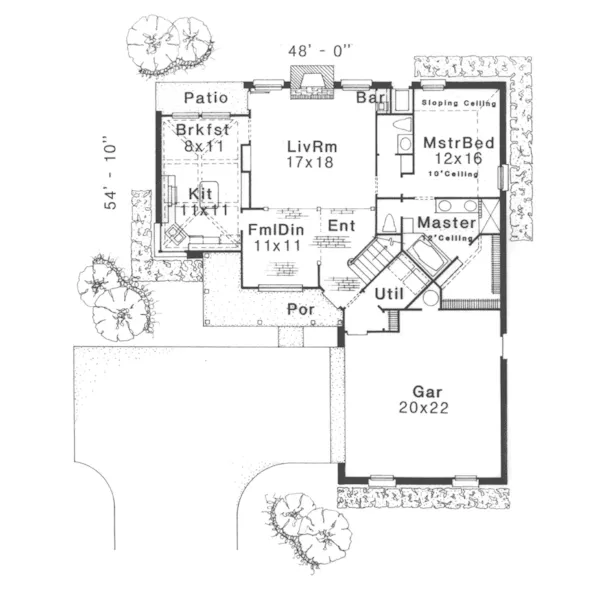 European House Plan First Floor - Saybrook Traditional Home 036D-0171 - Shop House Plans and More