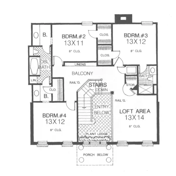 European House Plan Second Floor - Carson Early American Home 036D-0177 - Search House Plans and More