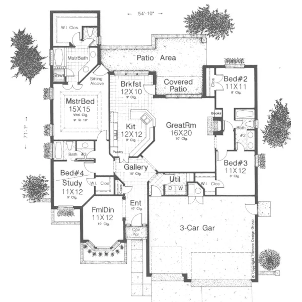 Modern House Plan First Floor - Ridge Lake Rustic Ranch Home 036D-0179 - Shop House Plans and More