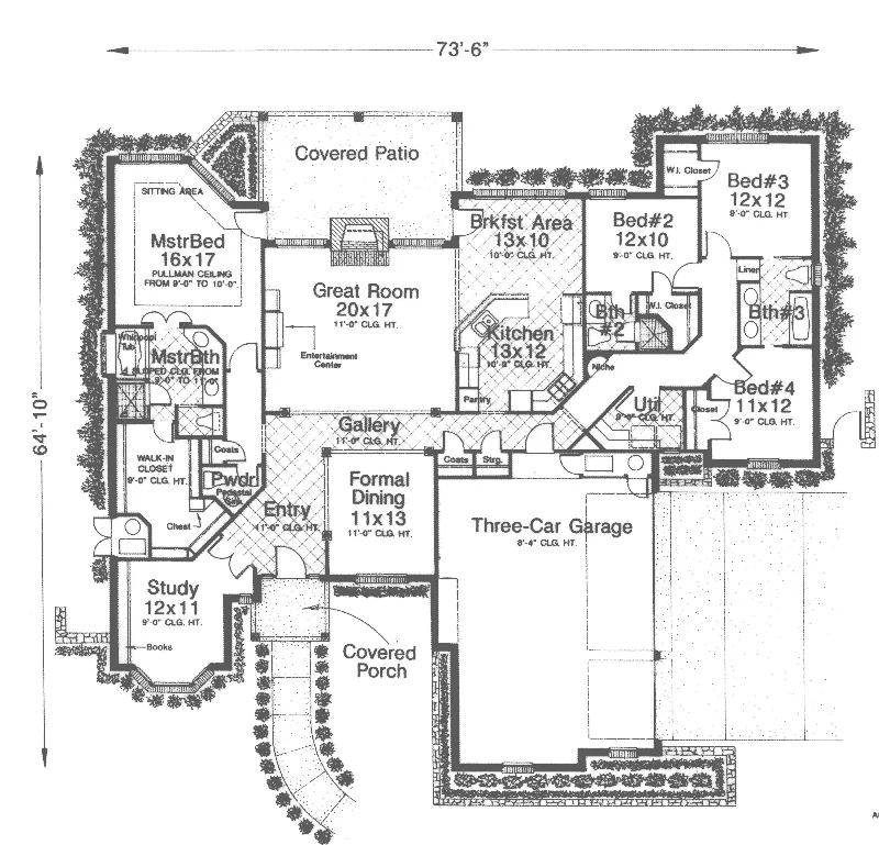 European House Plan First Floor - Rio Vista Rustic Ranch Home 036D-0180 - Shop House Plans and More