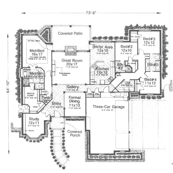 Mountain House Plan First Floor - Rio Vista Rustic Ranch Home 036D-0180 - Shop House Plans and More