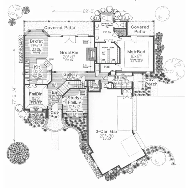 Southern House Plan First Floor - Provence European Home 036D-0183 - Shop House Plans and More