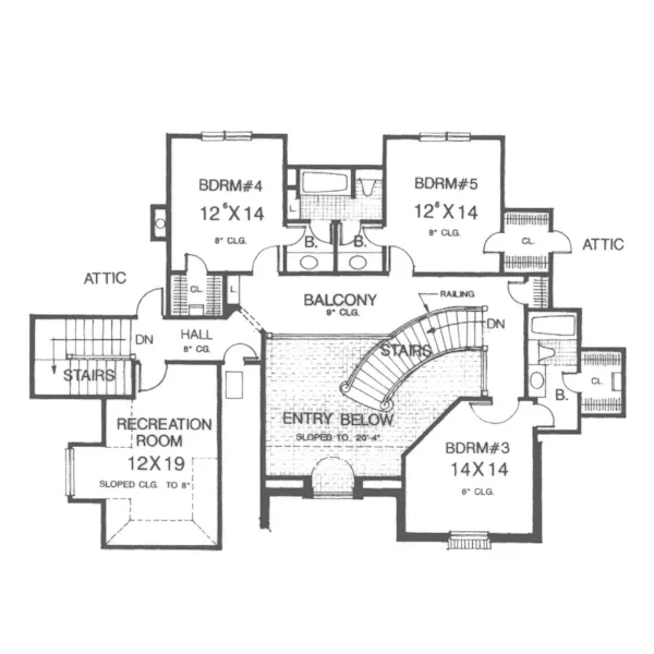 Country House Plan Second Floor - Ferrara Luxury European Home 036D-0188 - Search House Plans and More