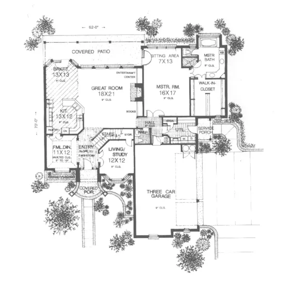 Southern House Plan First Floor - Modena Manor European Home 036D-0189 - Shop House Plans and More