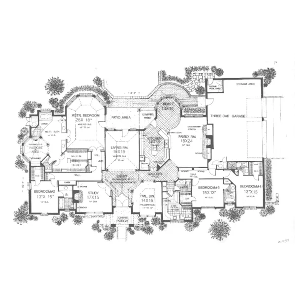 Southern House Plan First Floor - Pevely Luxury Home 036D-0191 - Shop House Plans and More