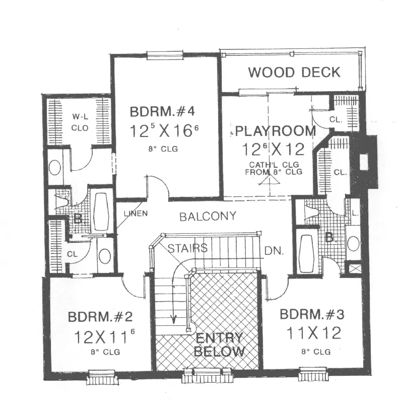 Traditional House Plan Second Floor - Abraham Georgian Style Home 036D-0192 - Search House Plans and More