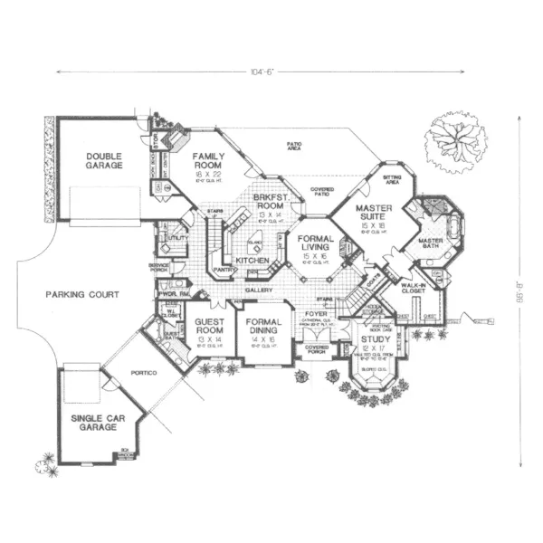 Traditional House Plan First Floor - Felsberg Luxury European Home 036D-0196 - Search House Plans and More