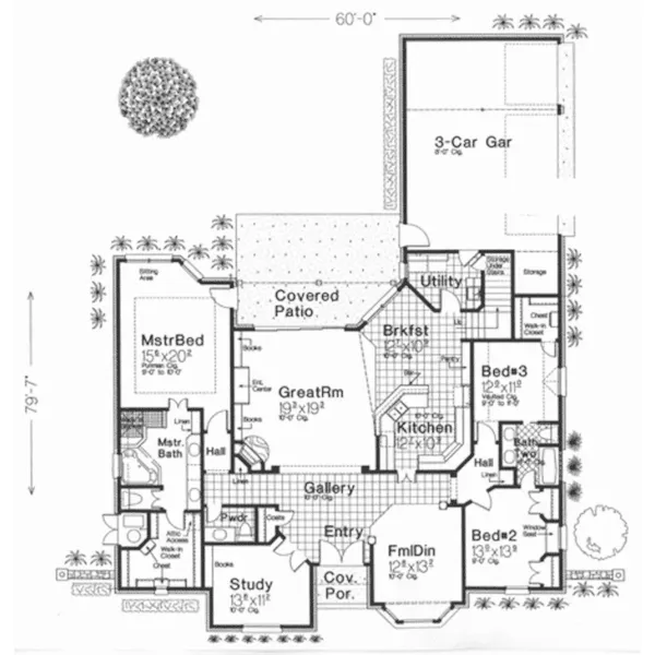 English Cottage House Plan First Floor - Picardy Place European Home 036D-0198 - Shop House Plans and More