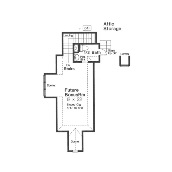 Craftsman House Plan Bonus Room - Olson Place European Ranch Home 036D-0200 - Shop House Plans and More