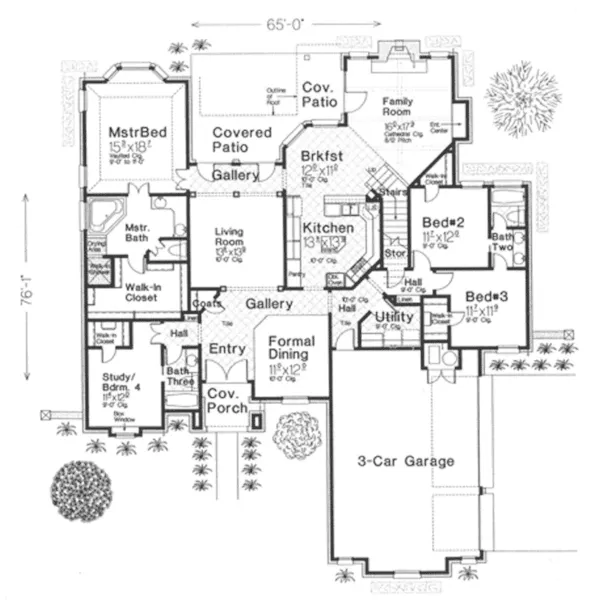 Traditional House Plan First Floor - Arundel Manor European Home 036D-0201 - Search House Plans and More