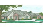 European House Plan Front of Home - Kenley Luxury Ranch Home 036D-0202 - Search House Plans and More