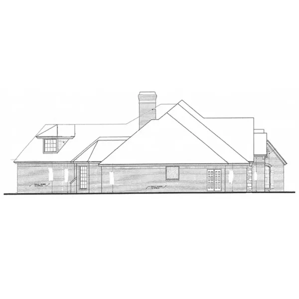 European House Plan Left Elevation - Kenley Luxury Ranch Home 036D-0202 - Search House Plans and More