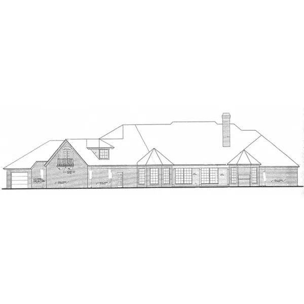 European House Plan Rear Elevation - Kenley Luxury Ranch Home 036D-0202 - Search House Plans and More