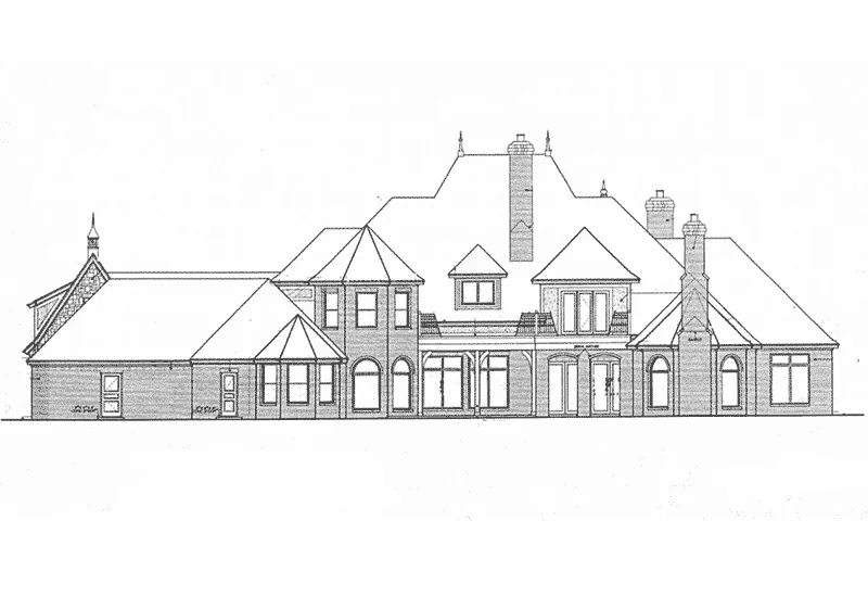 European House Plan Rear Elevation - Newstead Manor Luxury Home 036D-0203 - Shop House Plans and More