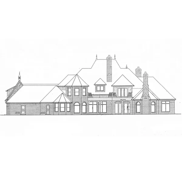 European House Plan Rear Elevation - Newstead Manor Luxury Home 036D-0203 - Shop House Plans and More