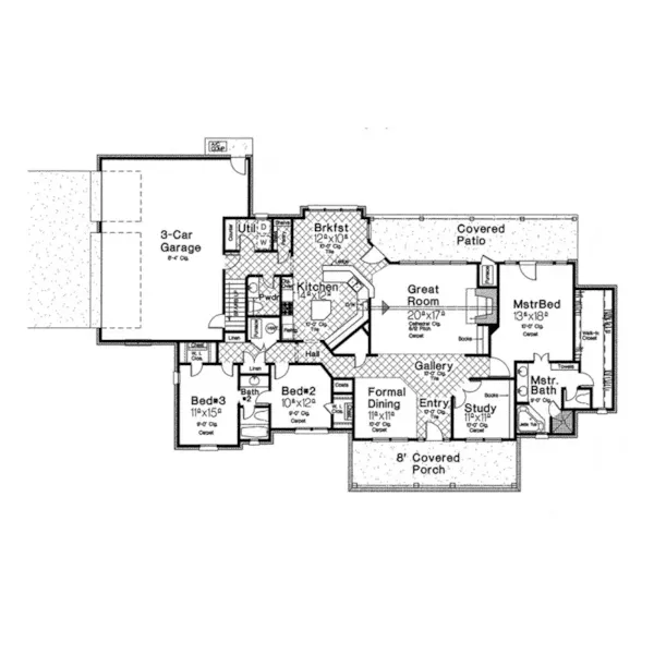 Country House Plan First Floor - Sappington Southern Home 036D-0204 - Shop House Plans and More