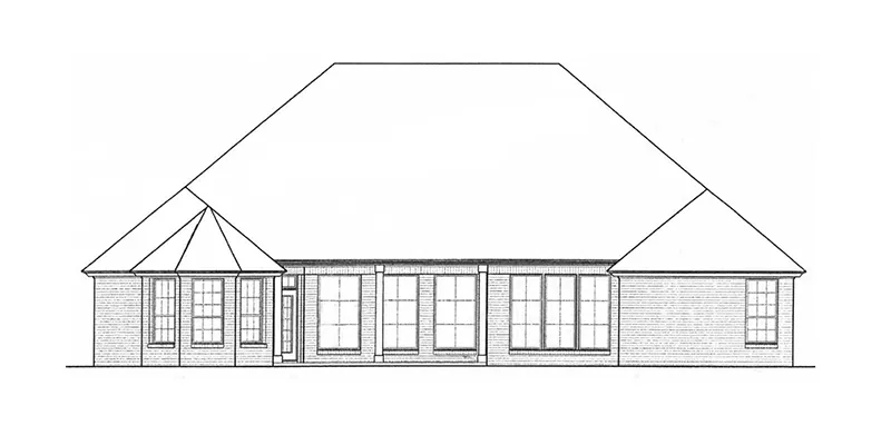 Country House Plan Rear Elevation - Pacey Country Home 036D-0205 - Shop House Plans and More