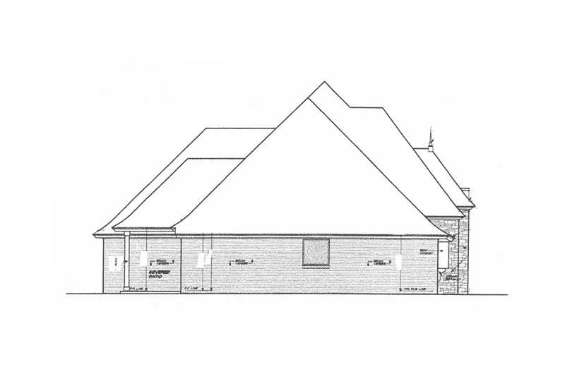 Traditional House Plan Left Elevation - 036D-0206 - Shop House Plans and More