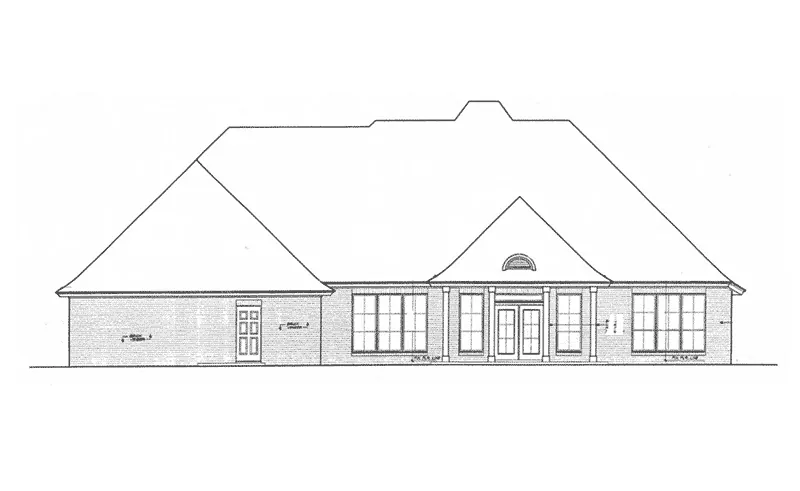 Ranch House Plan Rear Elevation - 036D-0206 - Shop House Plans and More