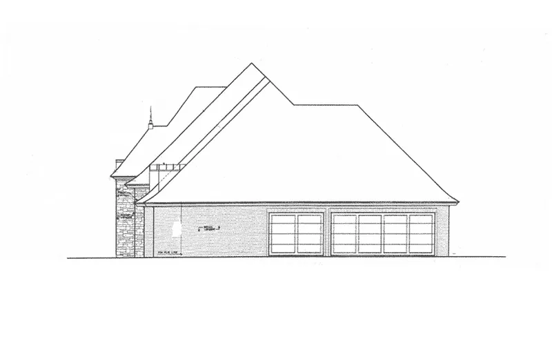 Ranch House Plan Right Elevation - 036D-0206 - Shop House Plans and More