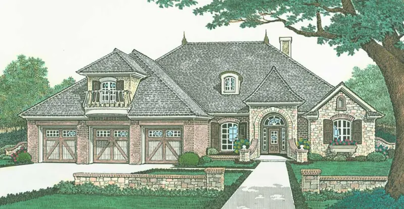 Vacation House Plan Front of Home - Presley Lake European Tudor Home 036D-0207 - Shop House Plans and More