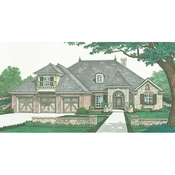 Ranch House Plan Front of Home - Presley Lake European Tudor Home 036D-0207 - Shop House Plans and More