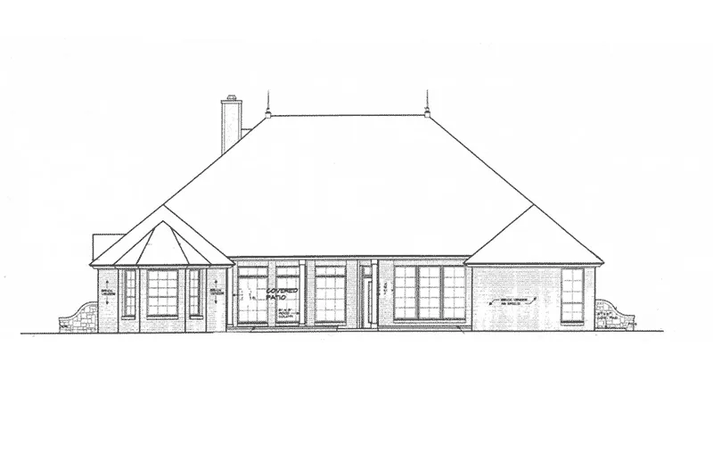 Vacation House Plan Rear Elevation - Presley Lake European Tudor Home 036D-0207 - Shop House Plans and More