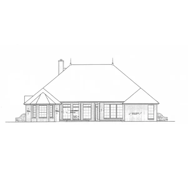 Ranch House Plan Rear Elevation - Presley Lake European Tudor Home 036D-0207 - Shop House Plans and More