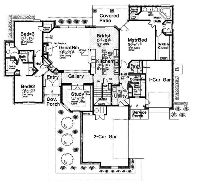 Country House Plan First Floor - Roxburg Hill European Tudor Home 036D-0208 - Shop House Plans and More