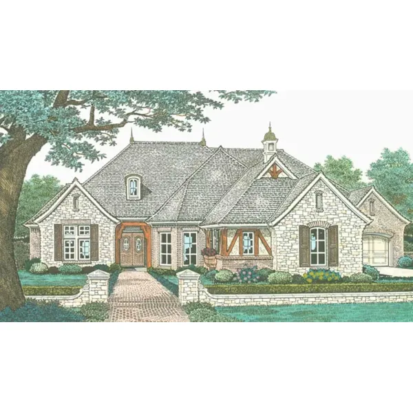 European House Plan Front of Home - Roxburg Hill European Tudor Home 036D-0208 - Shop House Plans and More