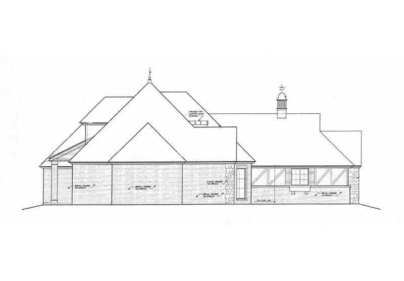 Victorian House Plan Left Elevation - Roxburg Hill European Tudor Home 036D-0208 - Shop House Plans and More