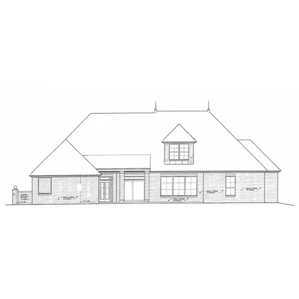 European House Plan Rear Elevation - Roxburg Hill European Tudor Home 036D-0208 - Shop House Plans and More