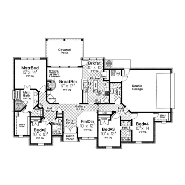 Victorian House Plan First Floor - Ewell European Ranch Home 036D-0209 - Search House Plans and More