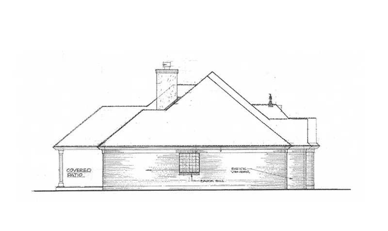 European House Plan Left Elevation - Ewell European Ranch Home 036D-0209 - Search House Plans and More