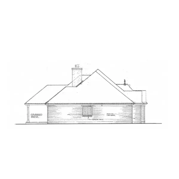 Victorian House Plan Left Elevation - Ewell European Ranch Home 036D-0209 - Search House Plans and More