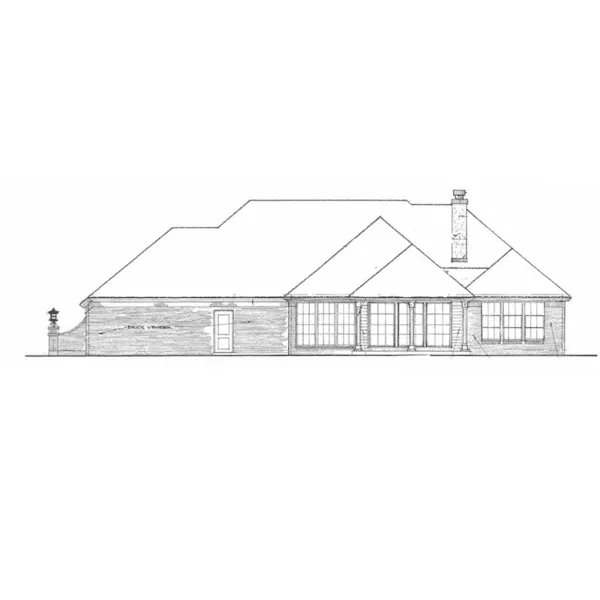 Victorian House Plan Rear Elevation - Ewell European Ranch Home 036D-0209 - Search House Plans and More