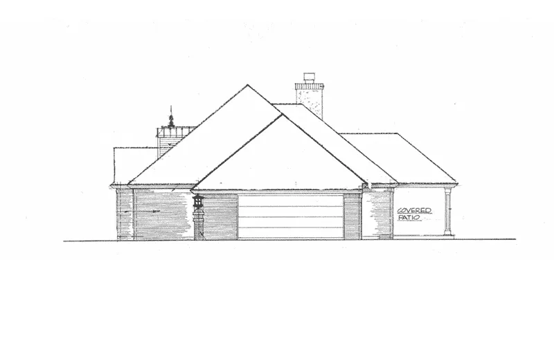 European House Plan Right Elevation - Ewell European Ranch Home 036D-0209 - Search House Plans and More