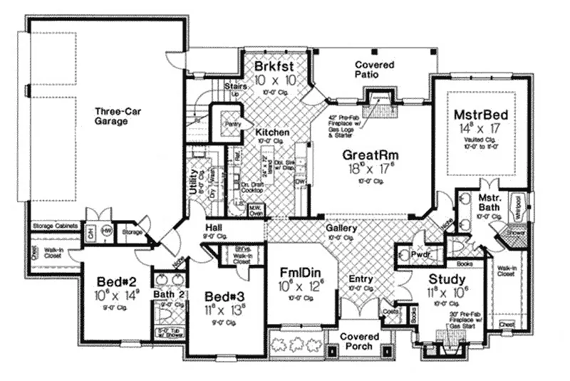 European House Plan First Floor - 036D-0210 - Shop House Plans and More