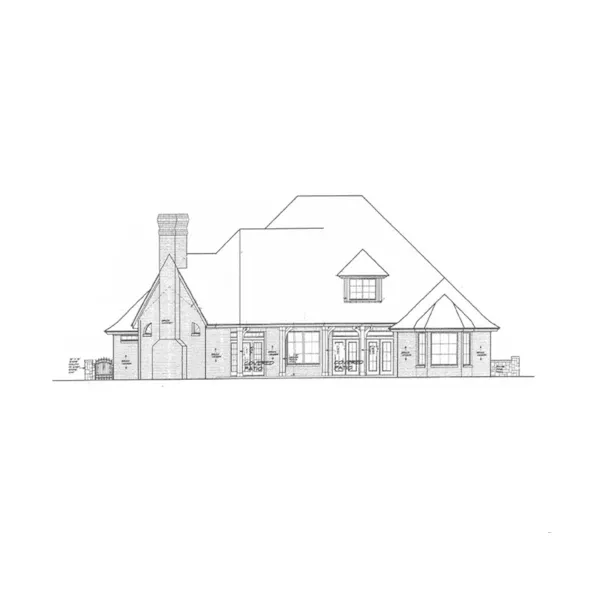 English Cottage House Plan Rear Elevation - Valdemar European Home 036D-0211 - Shop House Plans and More