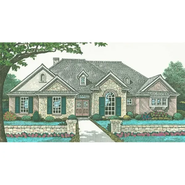 Ranch House Plan Front of Home - Gamlin Traditional Ranch Home 036D-0212 - Search House Plans and More