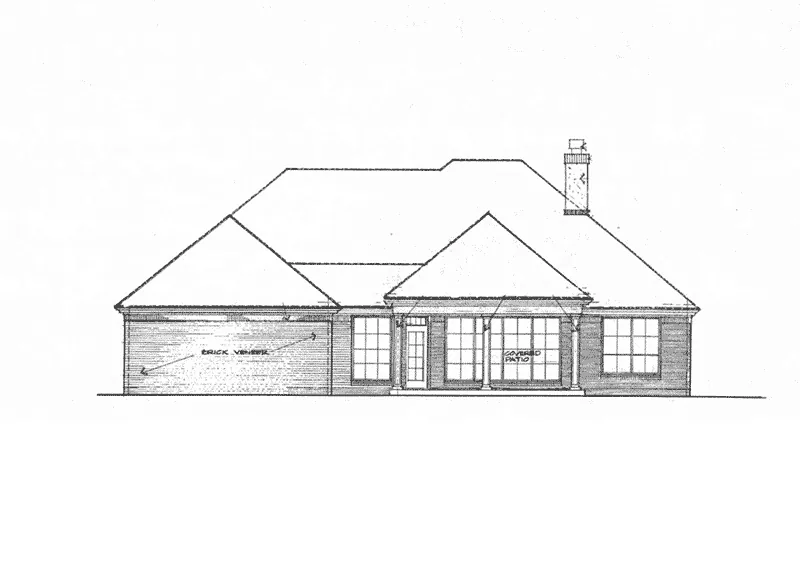 European House Plan Rear Elevation - Gamlin Traditional Ranch Home 036D-0212 - Search House Plans and More
