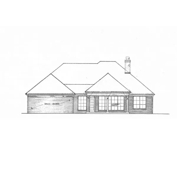 Ranch House Plan Rear Elevation - Gamlin Traditional Ranch Home 036D-0212 - Search House Plans and More