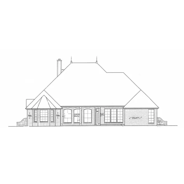 English Cottage House Plan Rear Elevation - Germain European Home 036D-0213 - Shop House Plans and More