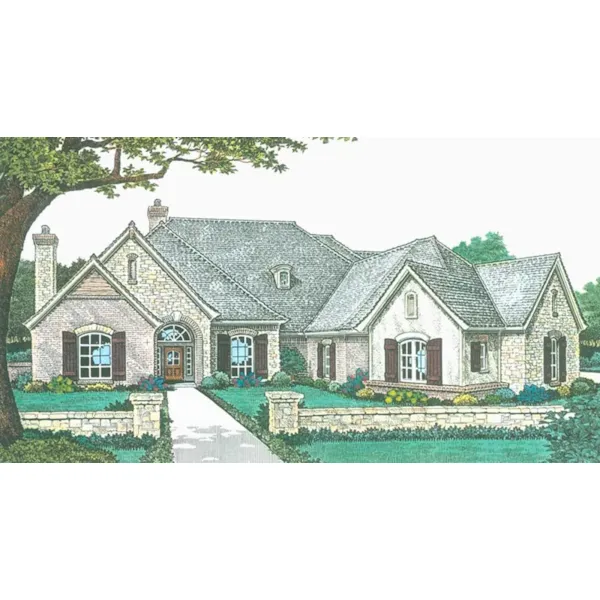 Traditional House Plan Front of Home - Eshelman Ranch Home 036D-0214 - Shop House Plans and More