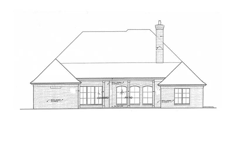 Country French House Plan Rear Elevation - 036D-0215 - Shop House Plans and More
