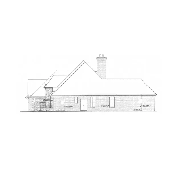 Ranch House Plan Right Elevation - Dorwin Tudor Home 036D-0215 - Shop House Plans and More